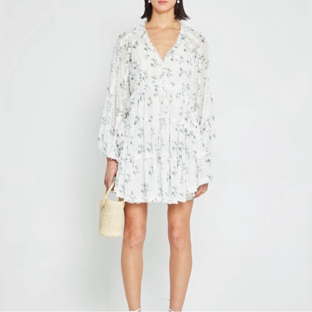 OPT white floral Rhea dress Sz L NWT